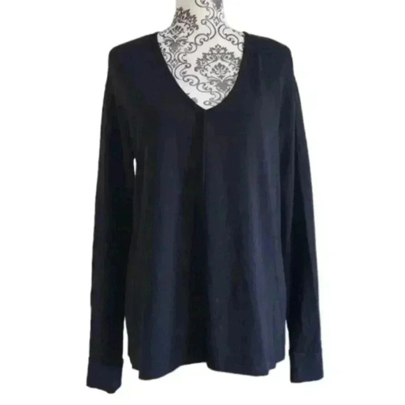 Smash + Tess Perfect V Long Sleeve Top Midnight Black Bamboo Women's size Small - Picture 2 of 10